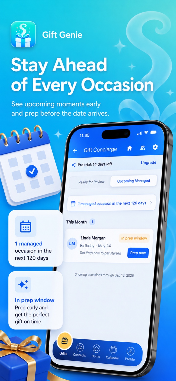 Gift Concierge dashboard: stay ahead with AI-prepared gift ideas for upcoming occasions