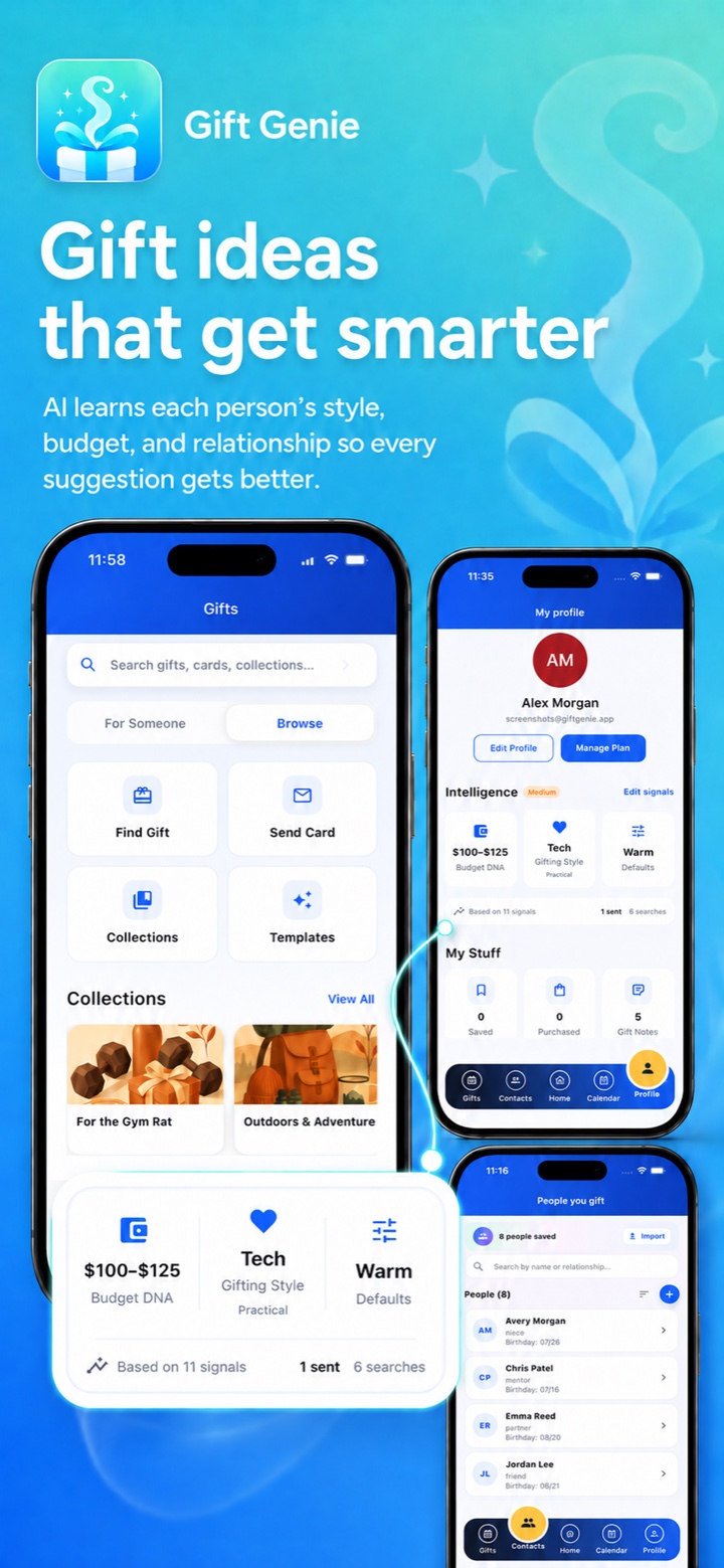 AI-generated gift ideas that get smarter the more you use the app, with prices and direct links to buy